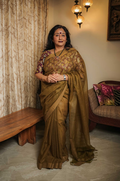 Green Resham Geecha Silk Saree