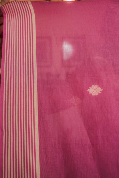 Pink Soft Cotton Saree