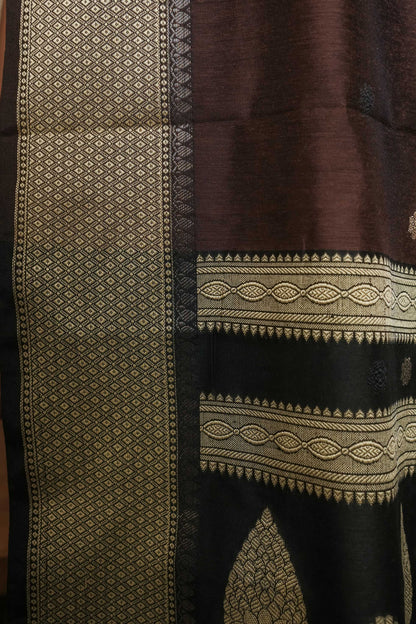 Brown Handloom Cotton Silk Saree