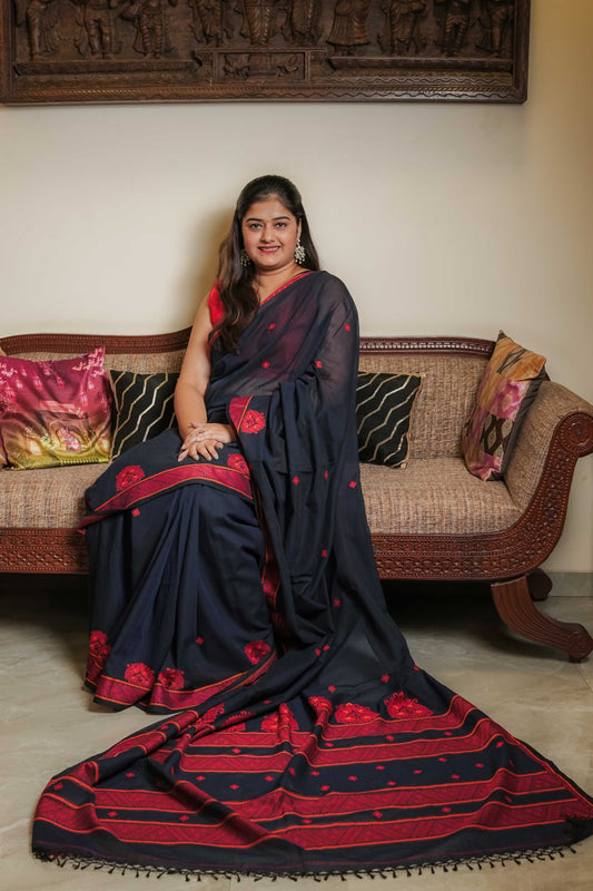 Blue Soft Cotton Saree