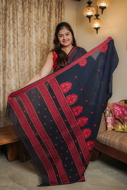 Blue Soft Cotton Saree