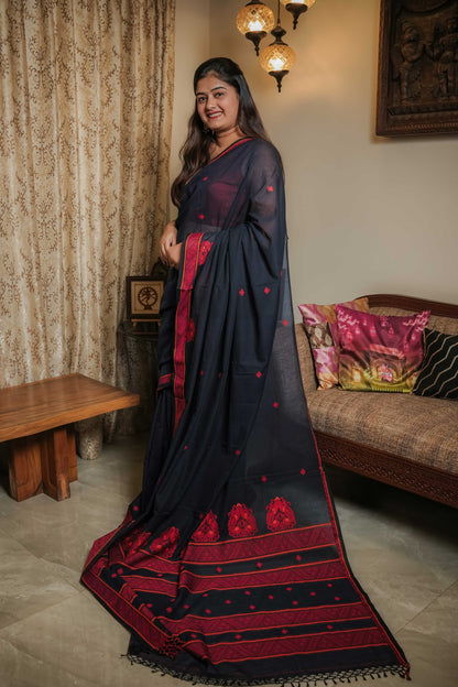 Blue Soft Cotton Saree