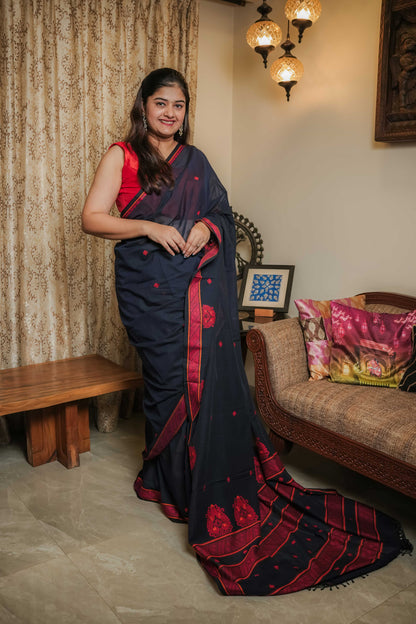 Blue Soft Cotton Saree