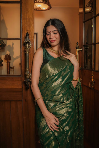 Green Georgette Saree