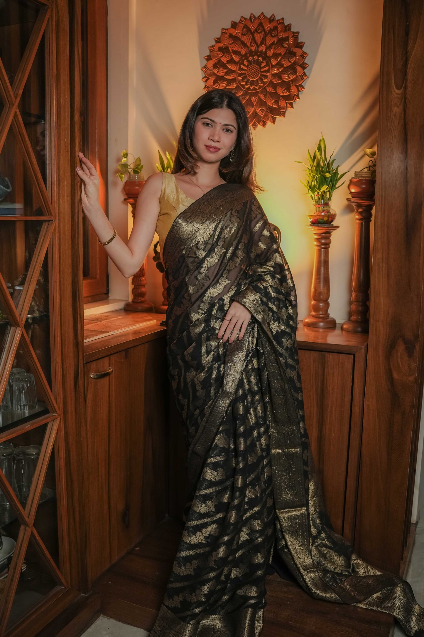 Black Georgette Saree