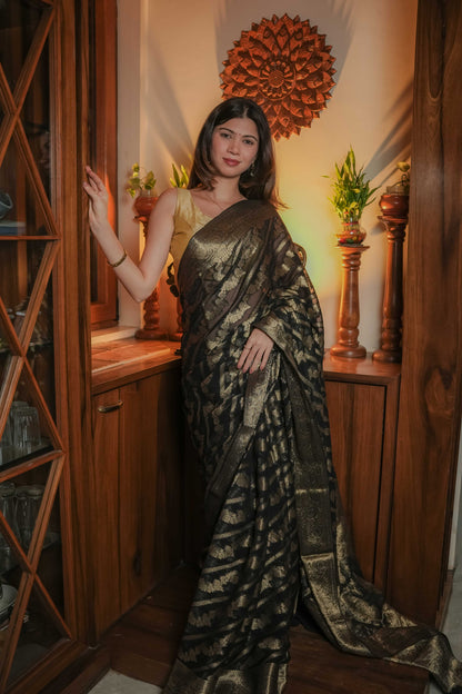 Black Georgette Saree