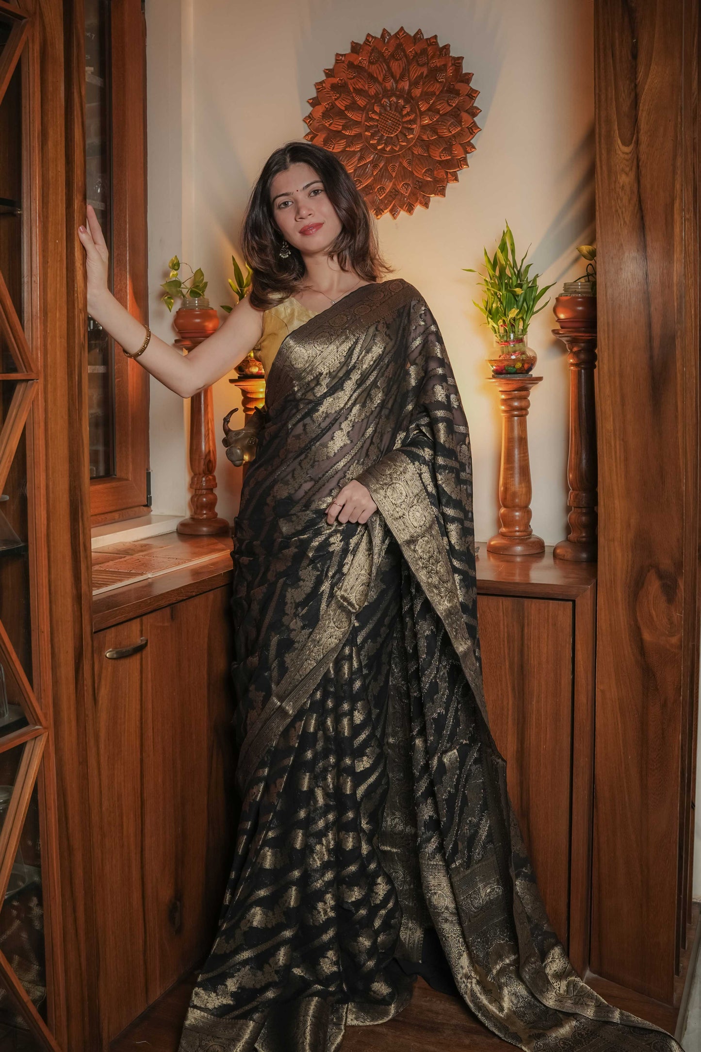 Black Georgette Saree