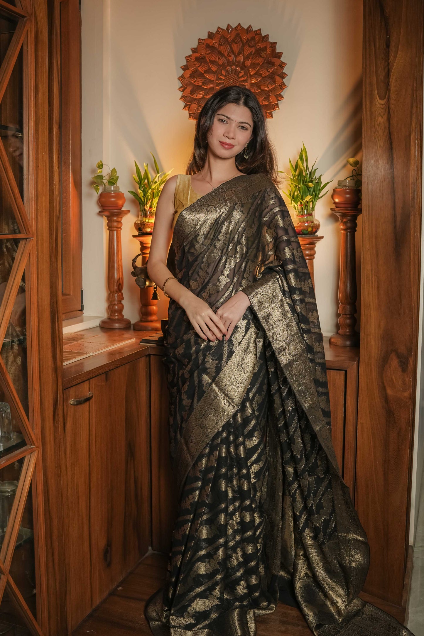 Black Georgette Saree