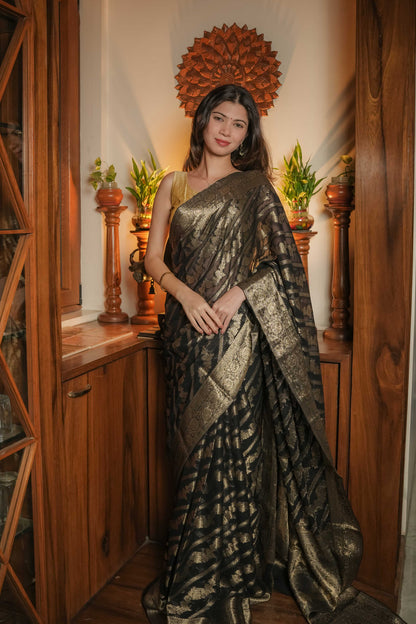 Black Georgette Saree