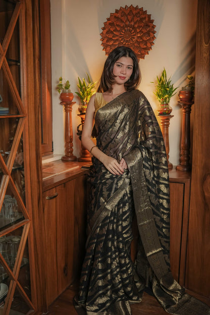 Black Georgette Saree