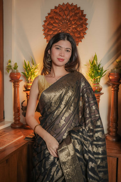 Black Georgette Saree