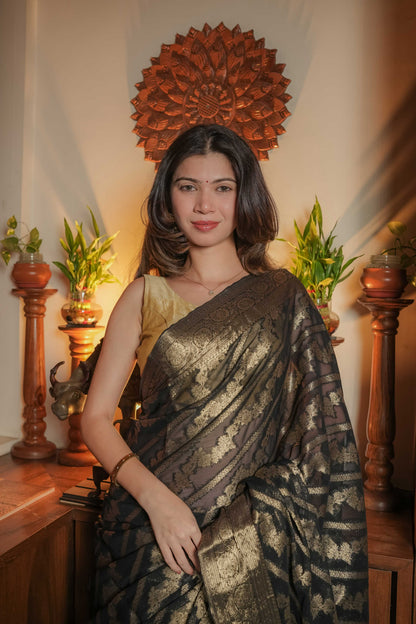 Black Georgette Saree