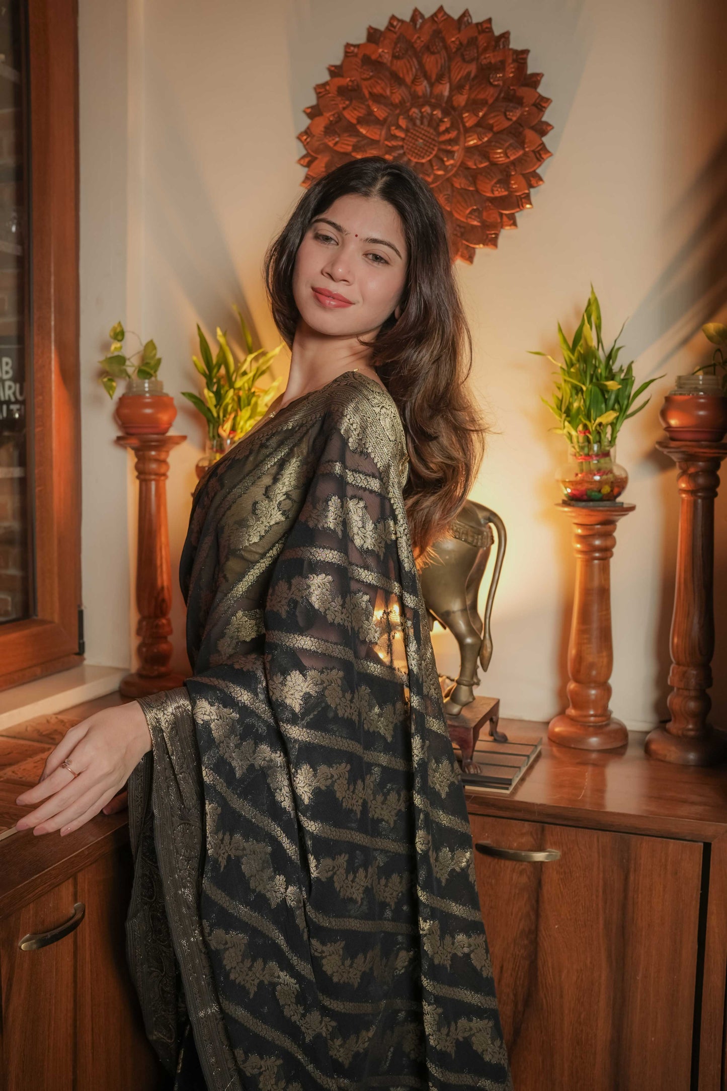 Black Georgette Saree