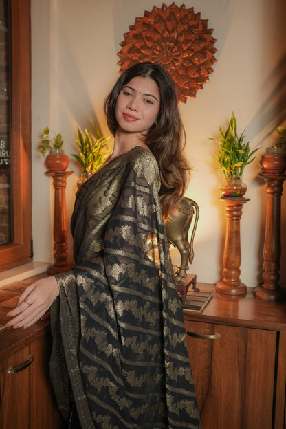 Black Georgette Saree