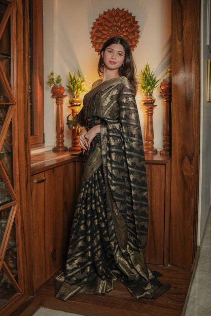 Black Georgette Saree