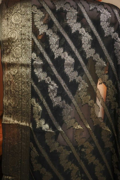 Black Georgette Saree