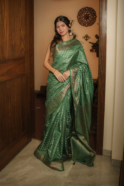Green Raw Silk Saree