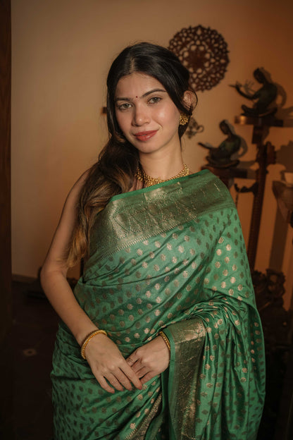 Green Raw Silk Saree