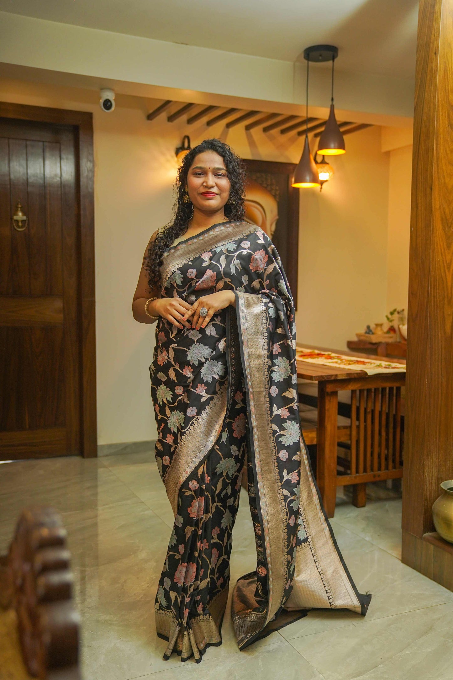 Black Muga Silk Saree