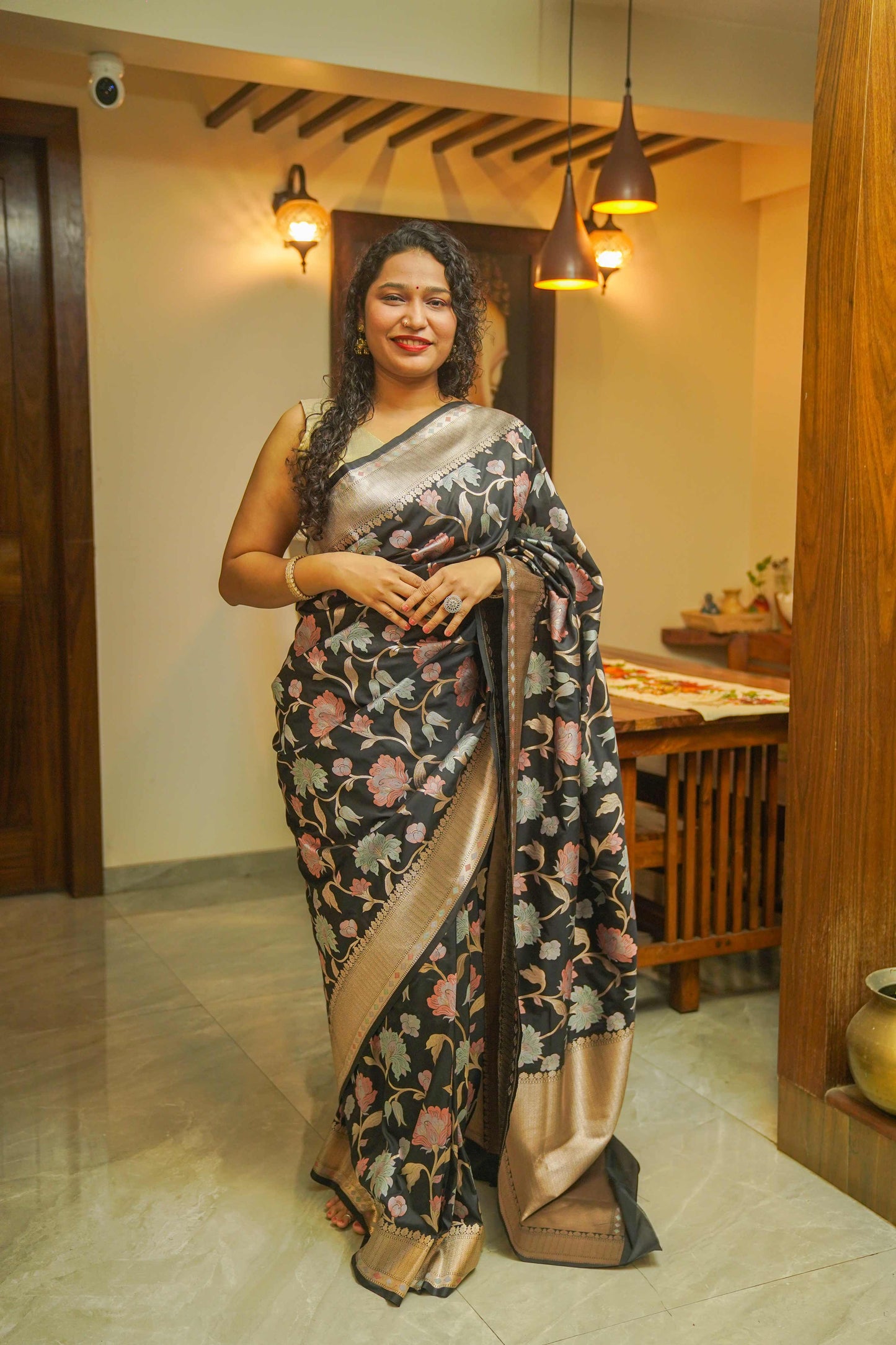 Black Muga Silk Saree