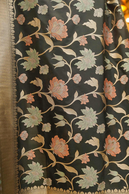 Black Muga Silk Saree