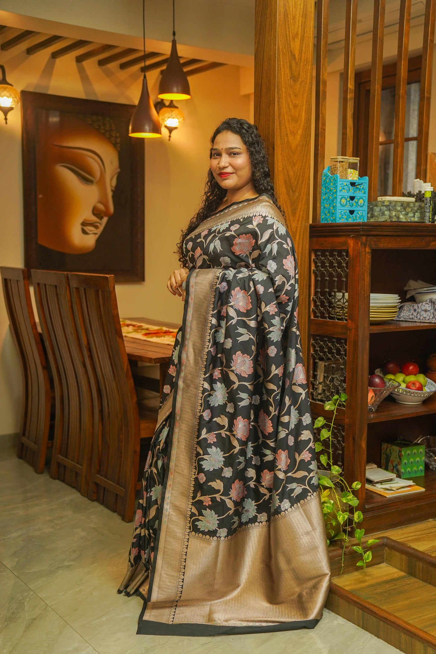 Black Muga Silk Saree