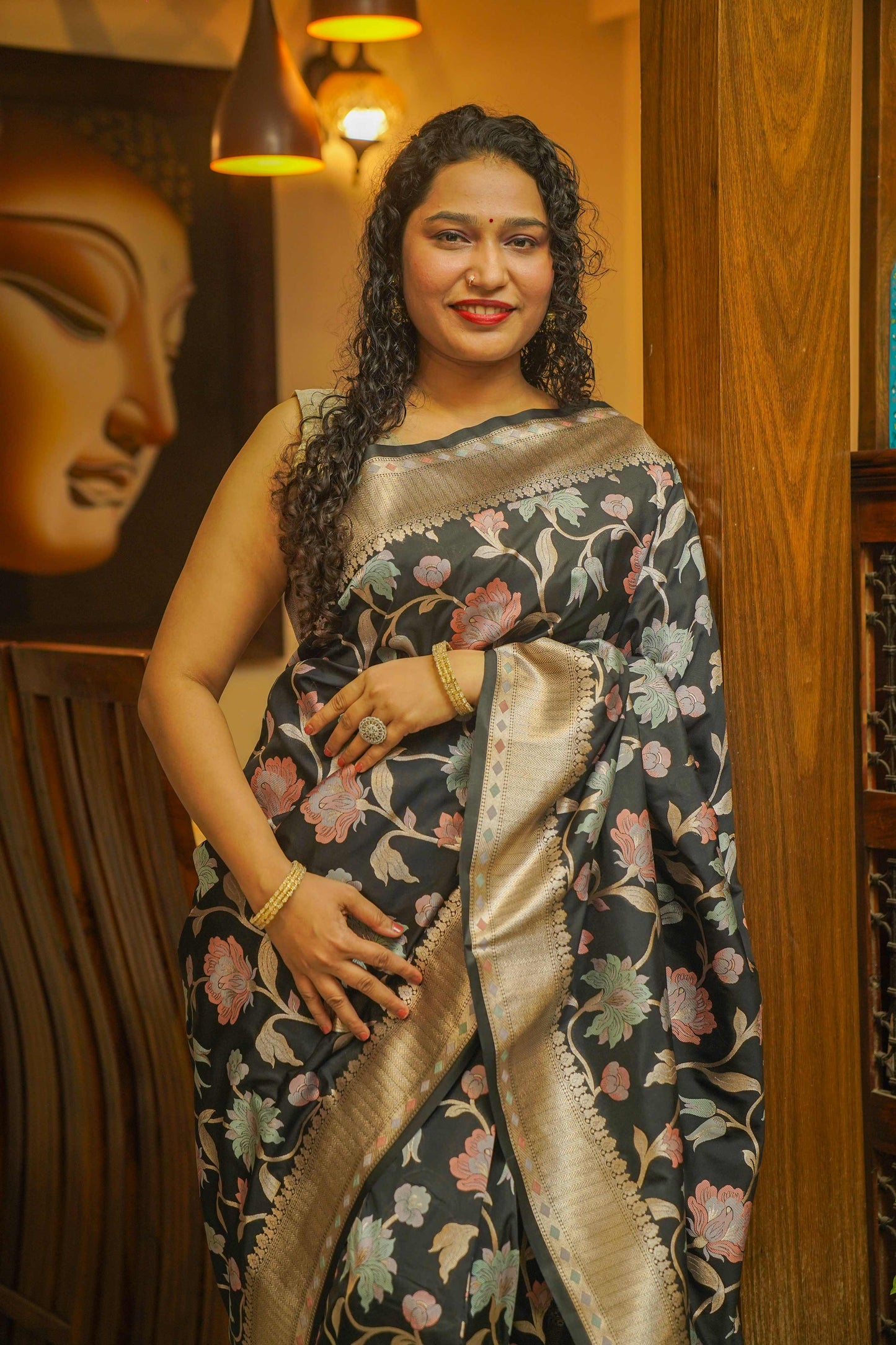 Black Muga Silk Saree