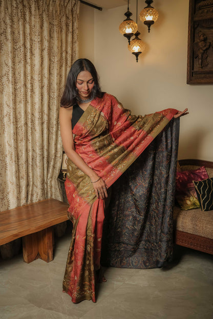 Multicoloured Gassi Tussar Saree