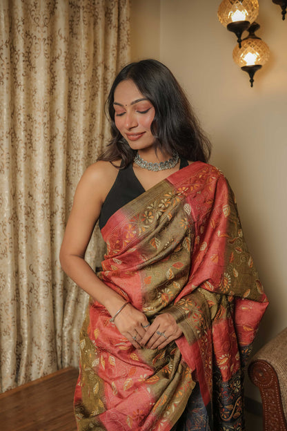 Multicoloured Gassi Tussar Saree