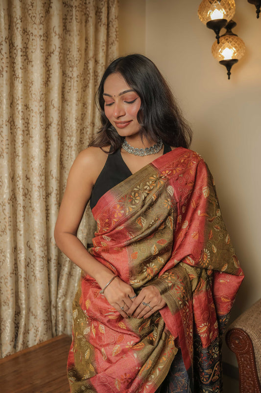 Multicoloured Gassi Tussar Saree