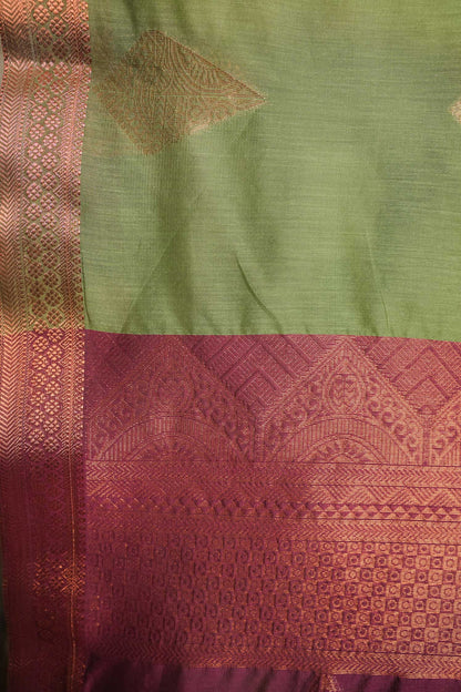 Green Chanderi Cotton Saree