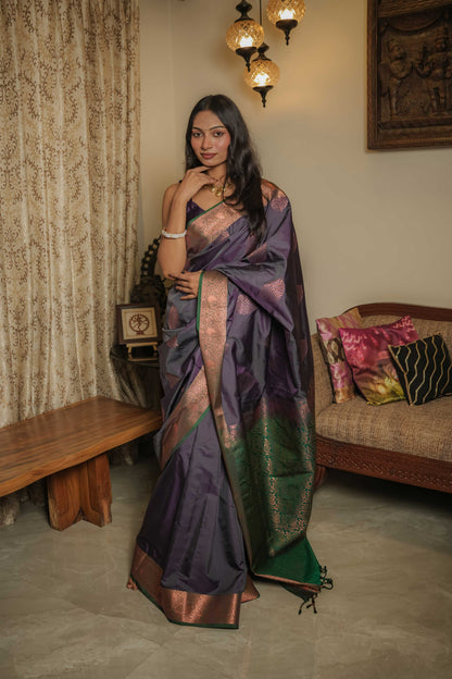Wine Soft Silk Saree