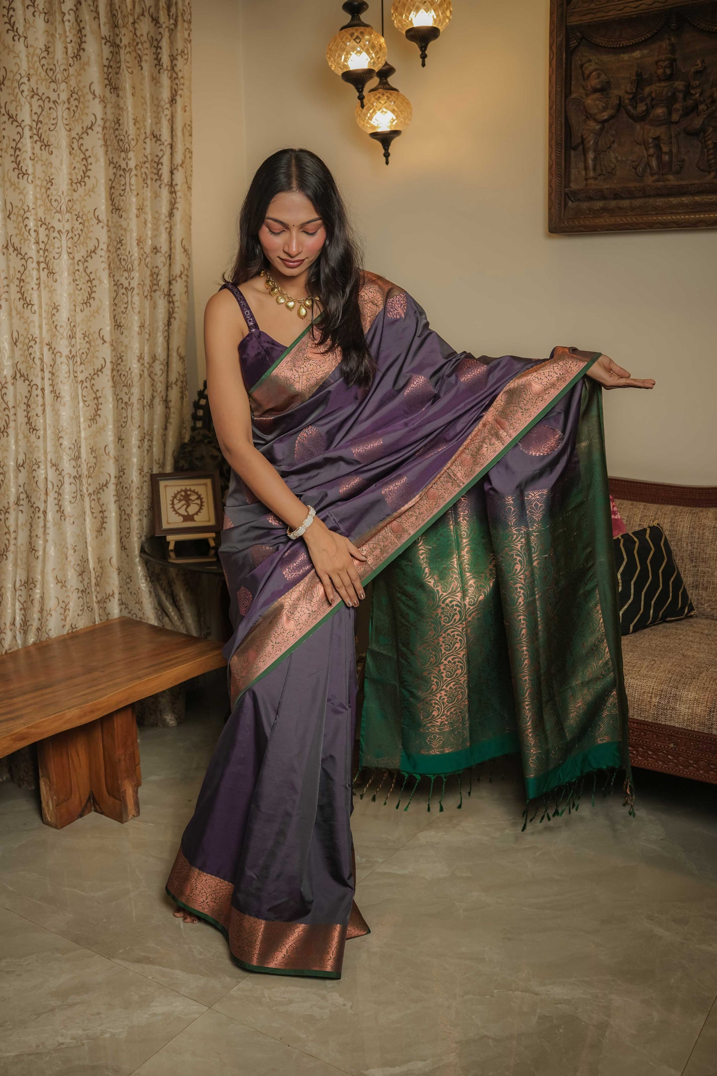 Wine Soft Silk Saree
