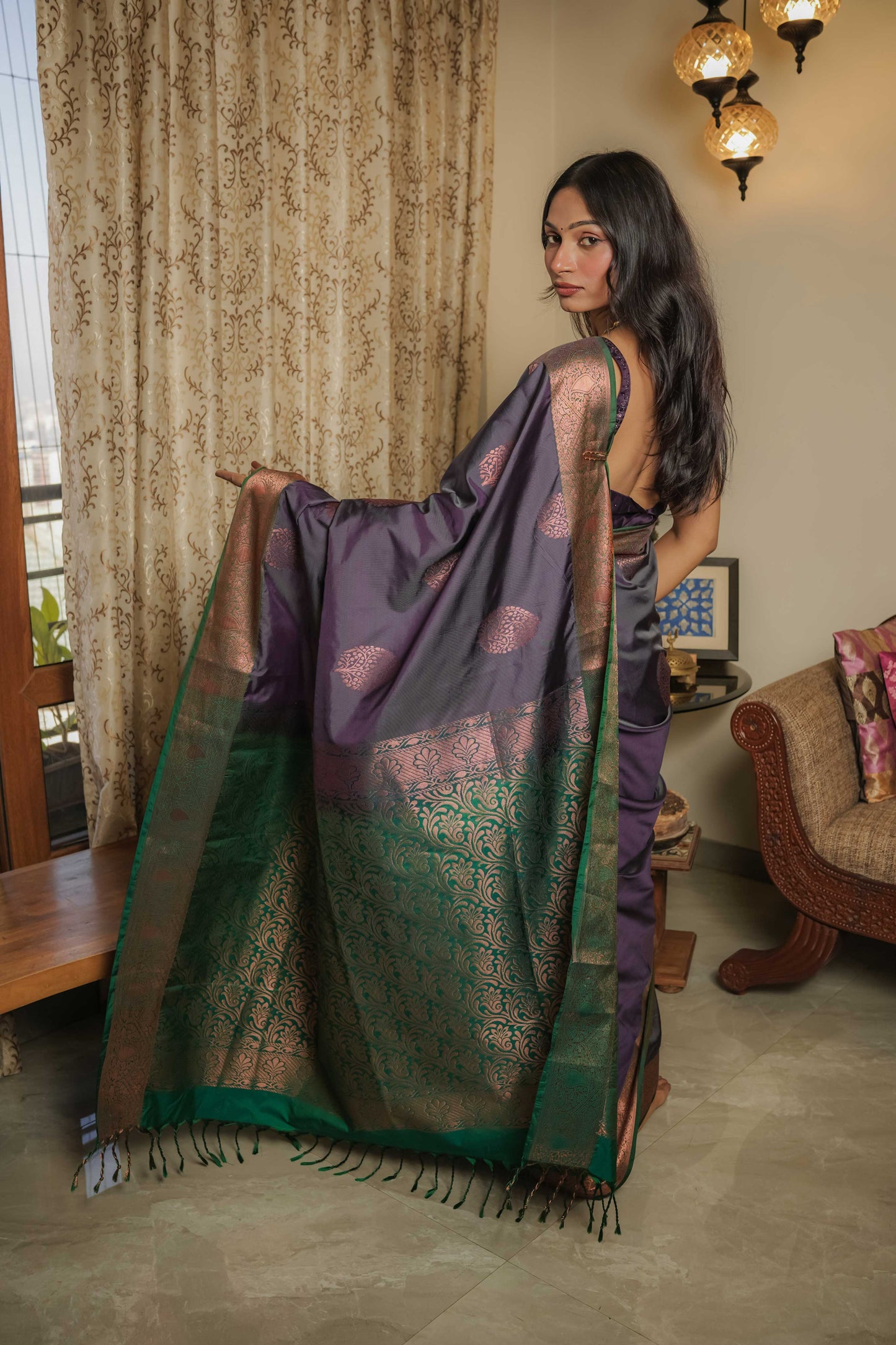 Wine Soft Silk Saree