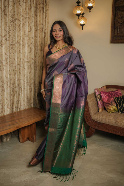 Wine Soft Silk Saree