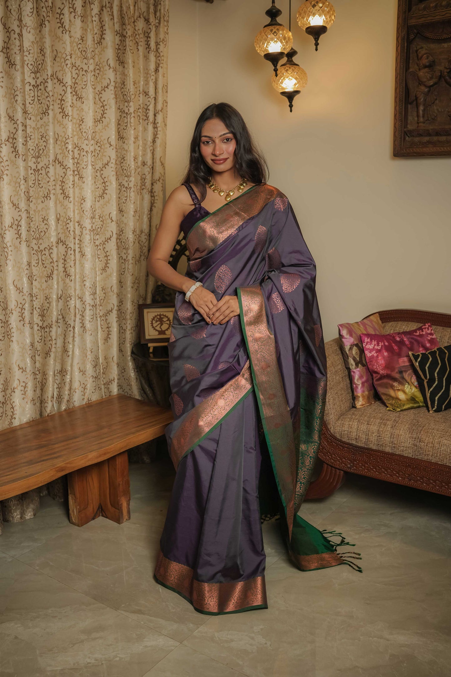 Wine Soft Silk Saree