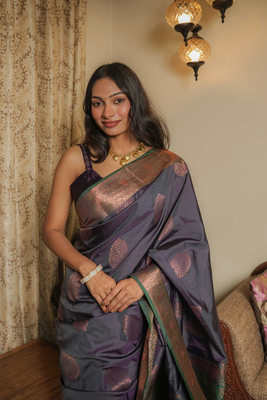 Wine Soft Silk Saree