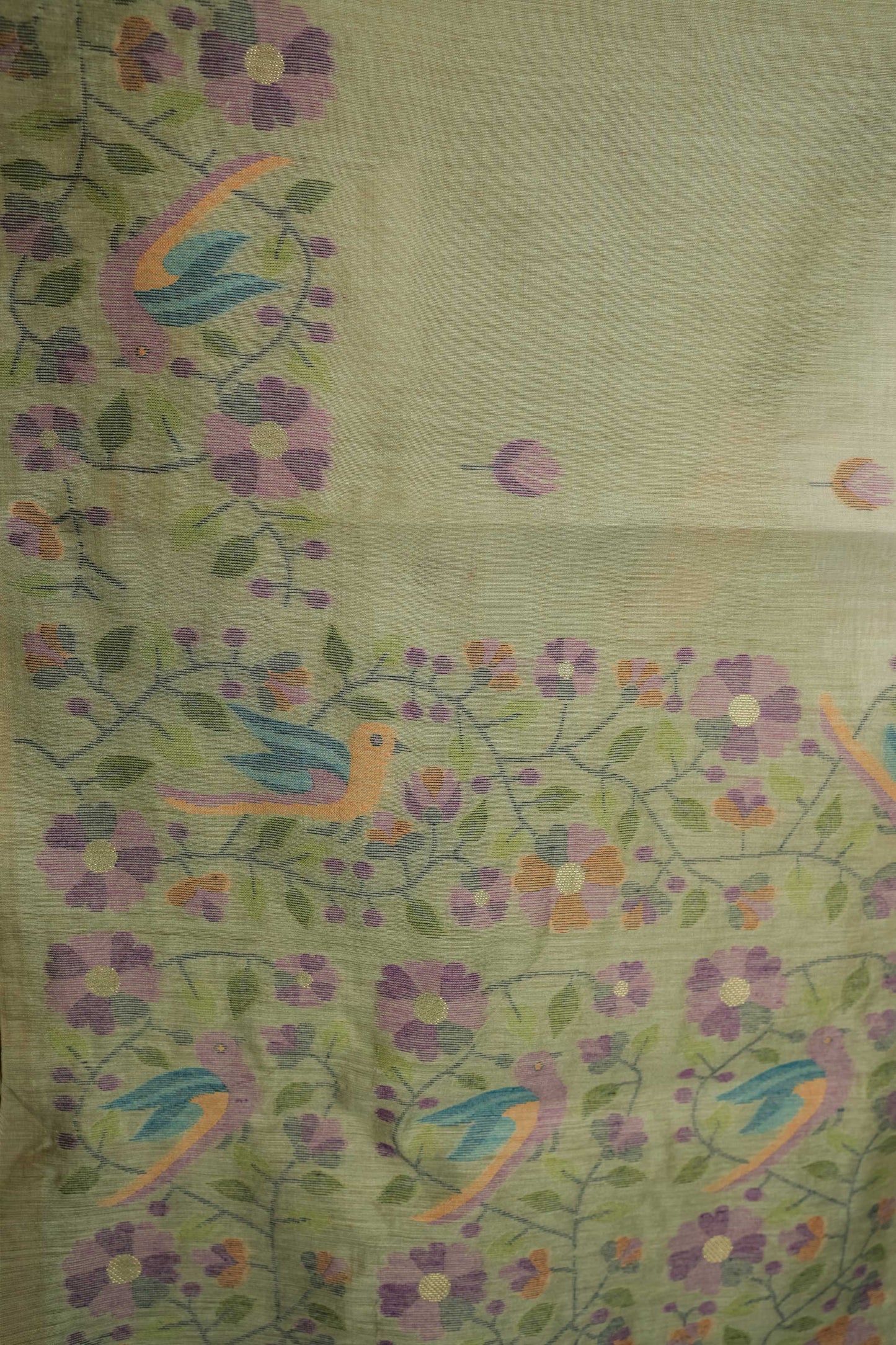 Green Resham Cotton Saree