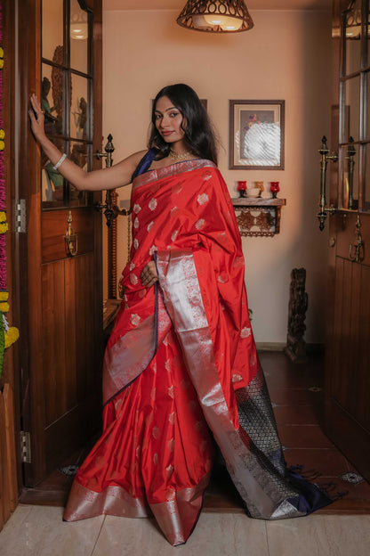 Orange Soft Silk Saree