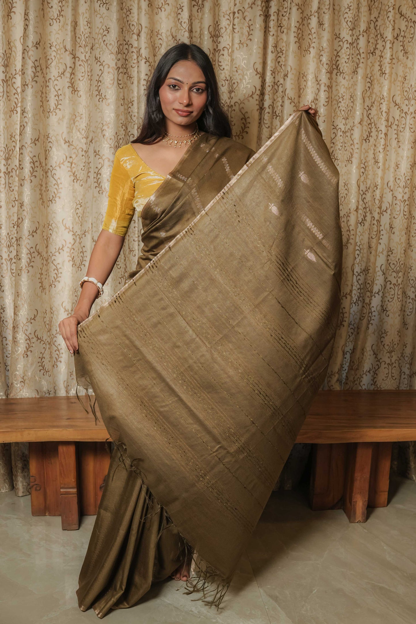 Green Resham Silk Saree