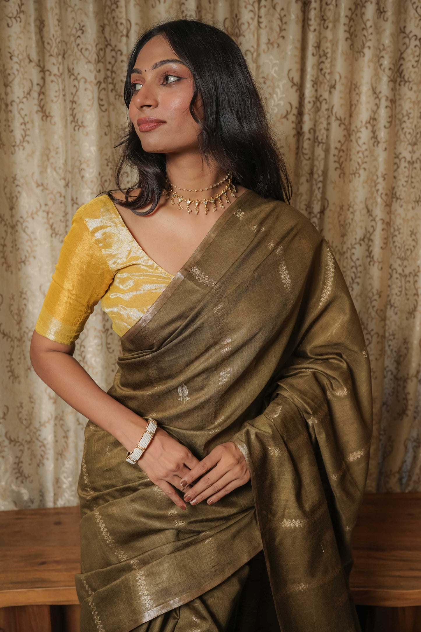 Green Resham Silk Saree
