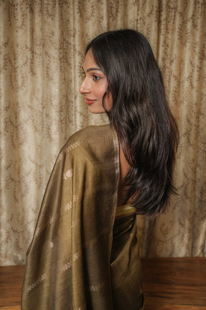 Green Resham Silk Saree