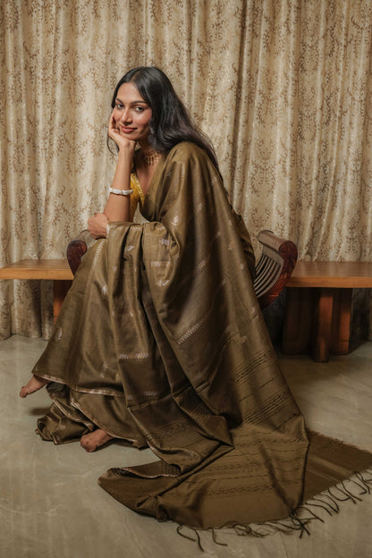 Green Resham Silk Saree