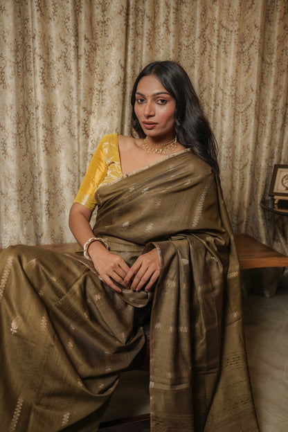 Green Resham Silk Saree