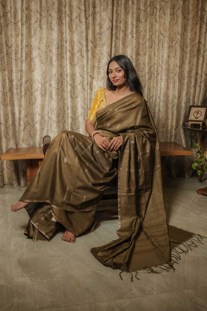 Green Resham Silk Saree