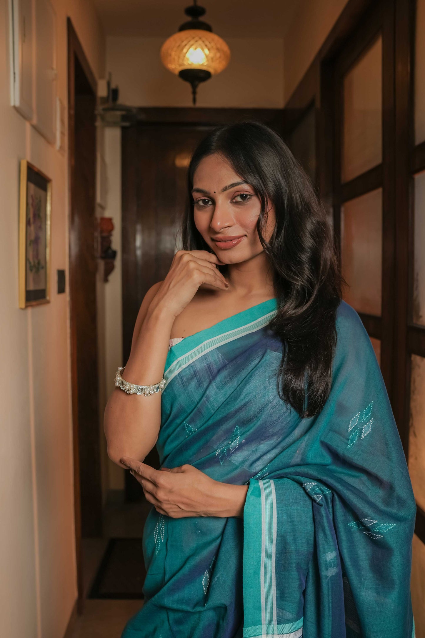 Blue Assamese Soft Cotton Saree