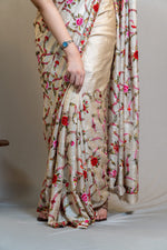 Load image into Gallery viewer, Tussar Saree with Parsi work
