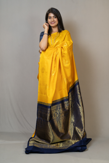 Yellow Kanjeevaram Silk Saree