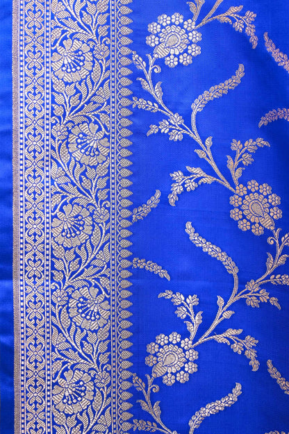 Blue Katan Silk Banarasi Saree