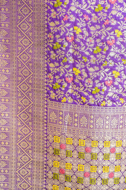 Purple Katan Silk Banarasi Saree